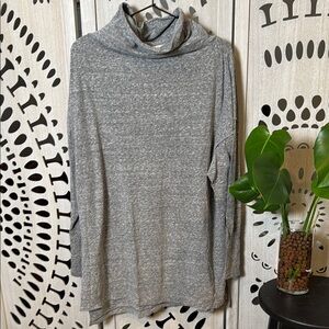 We the Free Cozy Tan Long Sleeve Cowl Neck Top Small Grey